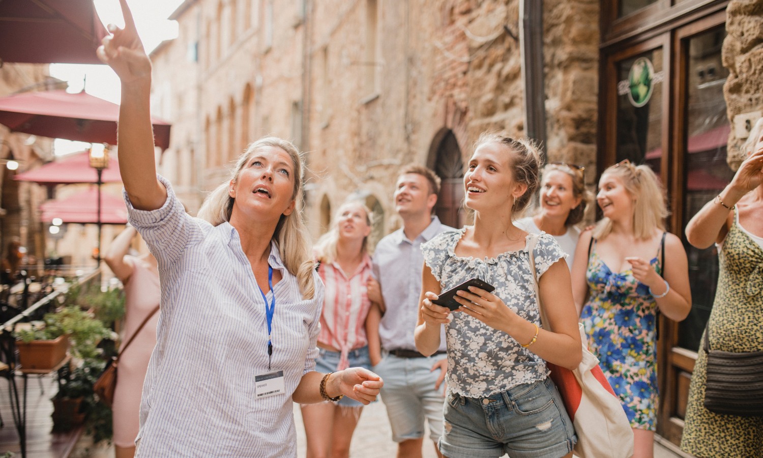 Local guide showing travelers the city